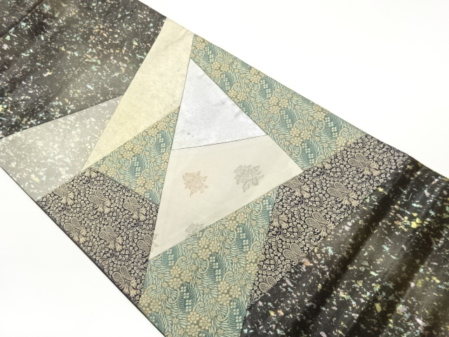 JAPANESE FUKURO OBI / WOVEN FLOWER ARABESQUE
